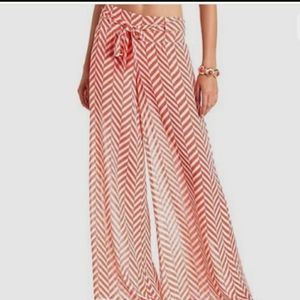 Orange and white chevron flowy pants